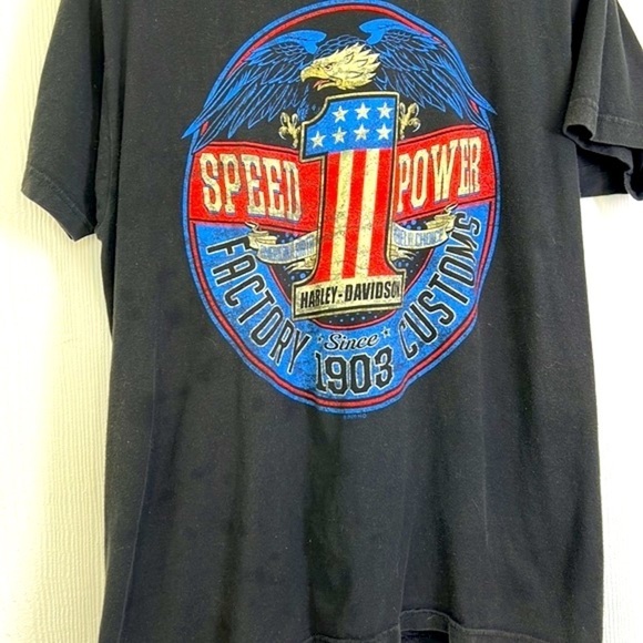 Harley Davidson - Bald Eagle Speed Power Folsom CA Short Sleeve T Shirt Size LG - Picture 12 of 12